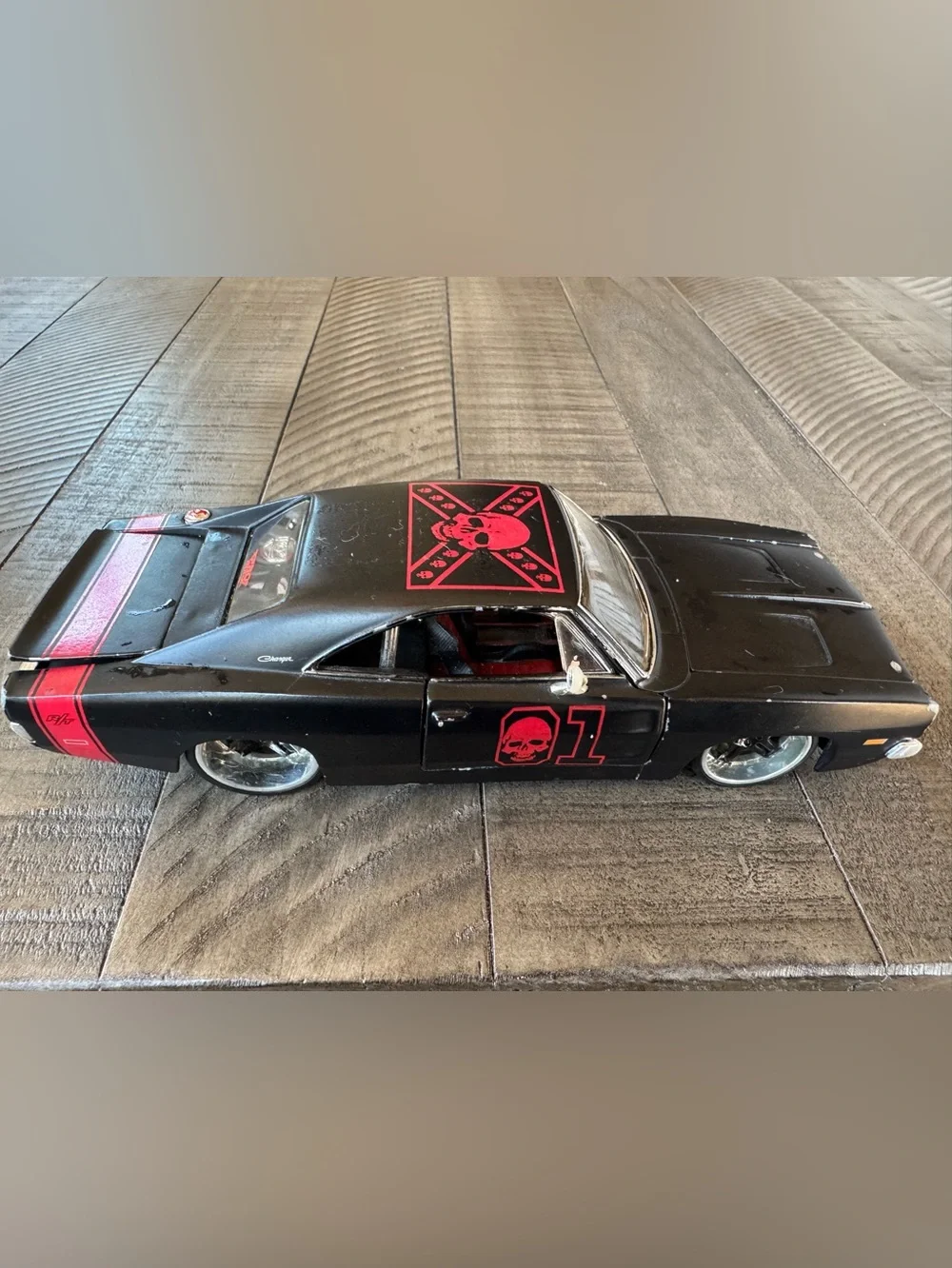 Dodge Charger Black/Red Die-Cast Muscle Car - Kids Toy Car